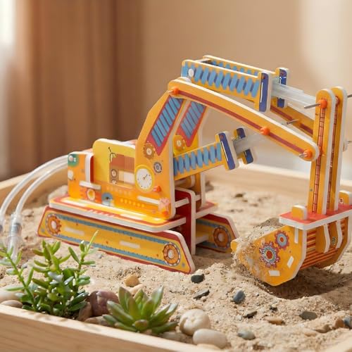 STEM Pneumatic Excavator Kit - Build a Working Digger with Syringe & Tubing - style: Pneumatic Excavator