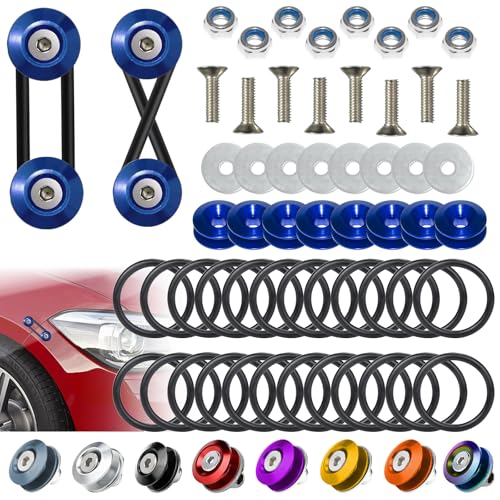 BFXM Universal Bumper Clips, Front Rear Bumper Quick Release Kit - color: Blue, size: 4set