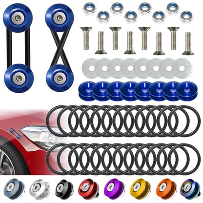 BFXM Universal Bumper Clips, Front Rear Bumper Quick Release Kit - color: Blue, size: 4set