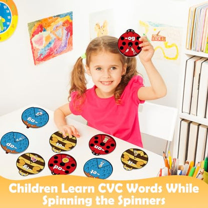 Kasfalci CVC Word Cards,CVC Word Games,Phonics Games,Speech Therapy Toys for Toddlers Kids,Learn to Read,Spelling Reading Learning Game,Kindergarten Preschool Learning Activities Educational Toy - style: CVC