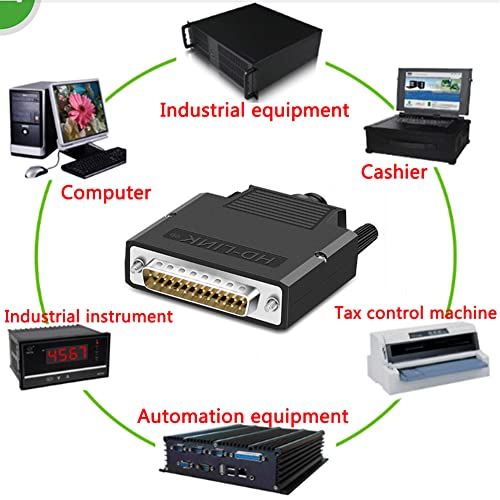 DB25 Solderless Connector, 10PCS Set, Includes 5 Male & 5 Female, 16mm Thin, RS232 Serial Port Adapter Breakout Board, for Tax Control Machine, Digital Camera, PLC etc. - style: 5PCS Male+5PCS Female