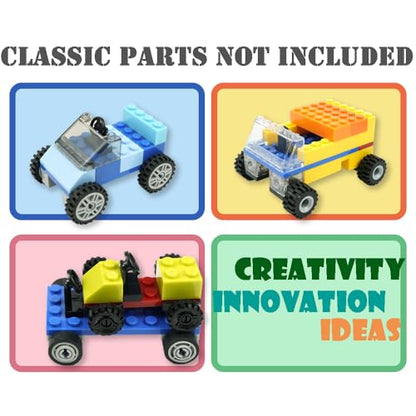 122PCS Wheels Axles Building Set Tires Bulk Bricks Car Parts Accessories - color: Gray1