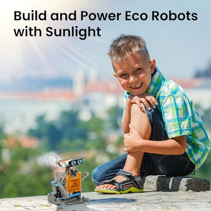 Sillbird 12-in-1 Solar Robot Building Kit STEM Gift for Boys Ages 8-13 - color: 12in1-blue Grey