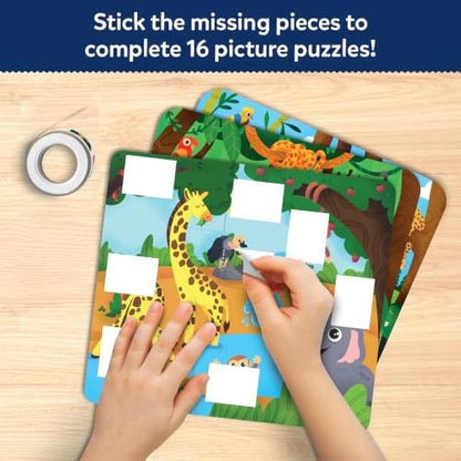 Skillmatics Puzzle Activity – Tape It Animal Sticker Puzzles