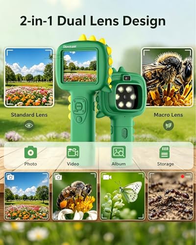 Microscope Camera for Kids Gifts Toys- Handheld Pocket Microscope Autofocus - color: Green
