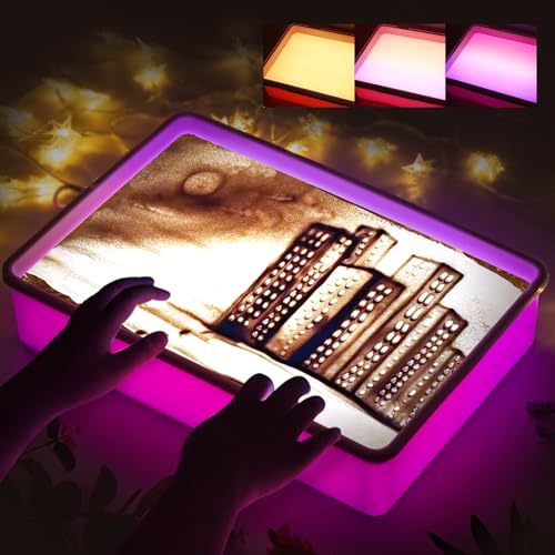 Odoorgames Purple Sand Painting Light Box - 60 Pieces 3D Shapes for Teaching - Geometric Solids for Kids, Light Table Manipulatives, Translucent Toy for Light Table
