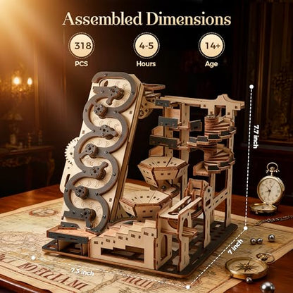Electric Rolling Ball Maze, 3D Wooden Mechanical Puzzle for Adults Teens 14+ - color: Jw029-318pcs