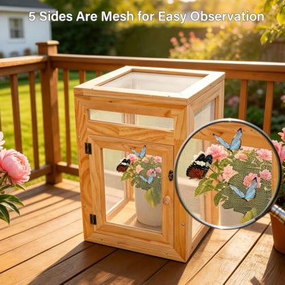 15.7" Butterfly Habitat Cage Kit with Mesh Enclosure,Butterfly Growing Kit