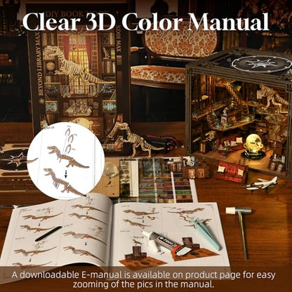 Beyond Library Max Book Nook Kit, DIY 3D Wooden Miniature Dollhouse Puzzle - color: Beyond Library Max