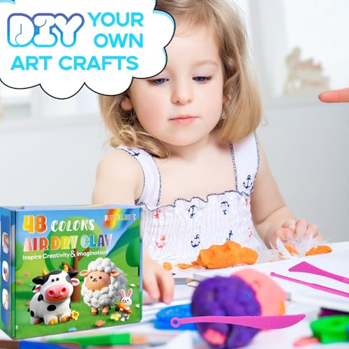 MuseLuxe Air Dry Clay - 48 Colors Modeling Clay Kit - color: 48 Colors