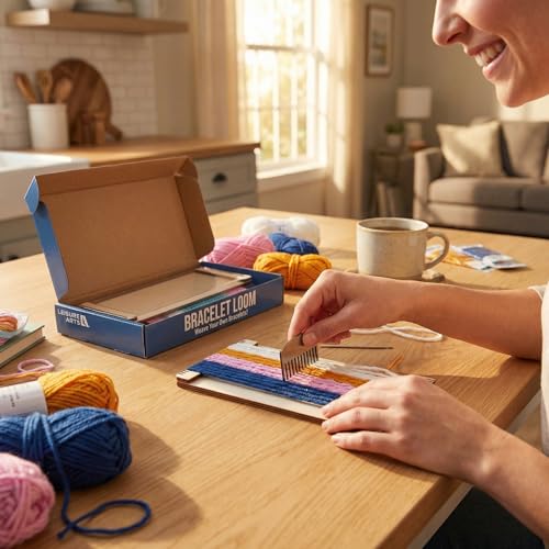 Leisure Arts Loom Bracelet Weaving, Bracelet Maker, Weaving Loom, Bead Loom, Bracelet Making Kit String, Weaving Kit, Beading Loom, Friendship Bracelet Making Kit, Weaving Loom for Adults - size: 9.89 x 5.01 x 0.45 inches