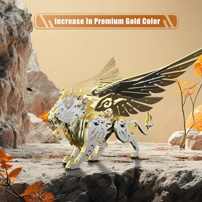 FILASLFT 3D Metal Puzzles for Adults,Mechanical Model Kit Golden Tiger - color: C4-white Tiger-golden