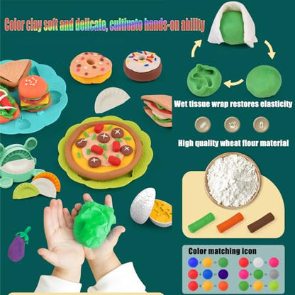 Dinosaur Dough Play Set - Dino Noodle Maker & Egg Molds for Kids Ages 3-8, Non-Toxic Modeling Clay, Burr-Free Dinosaur Molds, Fine Motor Sensory Craft Toy, Perfect Birthday Easter Gift for Boys Girls - style: Dinosaur
