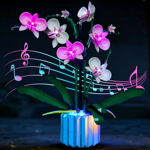 Upgraded LED Lighting Compatible with Lego Orchid 10311, Music Version Light Kit Compatible with Lego 10311 Plant Decor, Giving Light to Model, NOT Included The Model