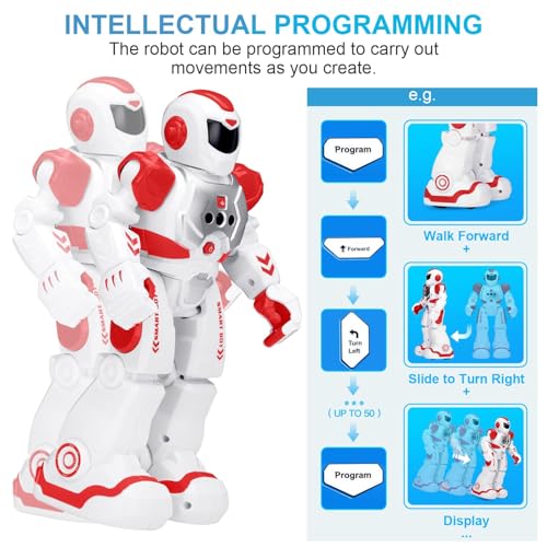 KingsDragon Robots Toy for Kids, RC Robot Gesture Sensing Smart Toy - color: Red