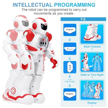 KingsDragon Robots Toy for Kids, RC Robot Gesture Sensing Smart Toy - color: Red