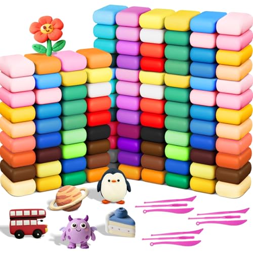 108 PCs Air Dry Clay Kit for Kids Age 3-12 with 9 Sculpting Tools 36 Colors - color: 108 Pack
