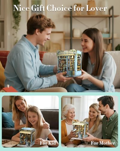 Cutefun Book Nook Kit - DIY Miniature Dollhouse Kit for Adults and Teens - color: Anna's Blue Blossom