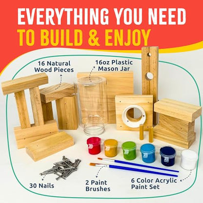SparkJump Candy Dispenser Woodworking Kit – Complete STEM Building Kit for Kids with FSC-Certified Wood, Paints & Tools, DIY Gumball Machine Craft for Boys & Girls, Ages 6+