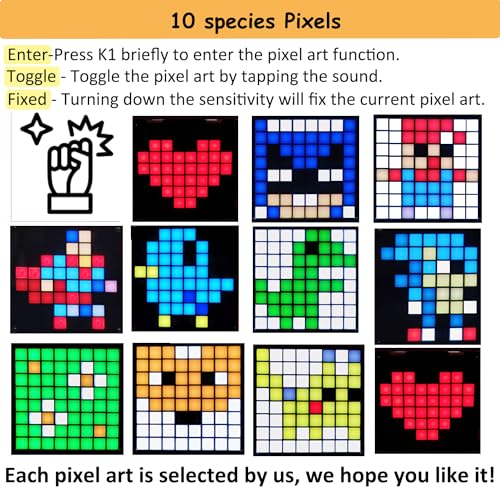 DIY Music Spectrum Soldering Project Kit, Music Active Pickups with Cool Animation and Pixel Arts for Fun，8x8 RGB Display, Great STEAM Project Kit and Gift for Friends and Family