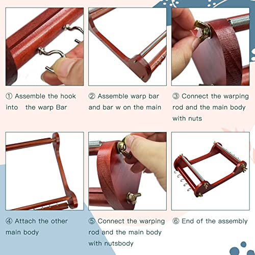 INDIVSHOW The Wooden Bead Loom Set with 20g Seed Bead,Needle,Cotton Thread,Needle Threader,Tweezre and Some Small Accessories,Tools for Bracelet,Necklace,Belts Jewelry Making