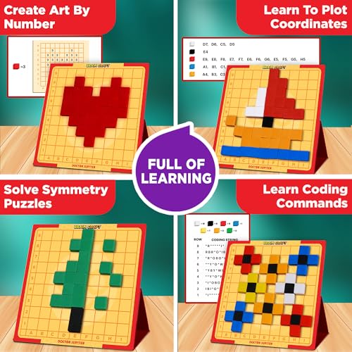 Doctor Jupiter My First STEM Pixel Art Kit for Kids Ages 5+ - style: Brain Craft: 5+