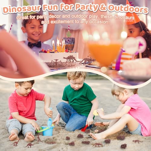 70PCS 3.7 Inch Dinosaur Bone for Sandbox Brown Dinosaur Fossil Skeleton Plastic Skull Dino Dig Toy Kit for Puzzle Game Sensory Bin Birthday Party Dino Scavenger Hunt Science Class Prize Cupcake - color: Brown