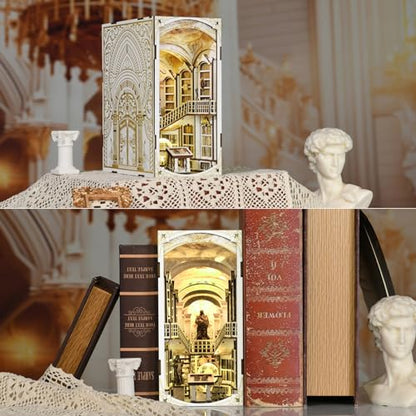 CCCDF Library of Gods Book Nook Kit, DIY Miniature House with LED - color: Library of Gods