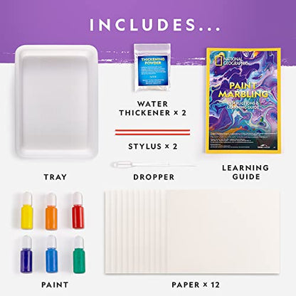National Geographic Marbling Paint Craft Kit to Create Marble Art for Kids - style: Paint Marbling Kit
