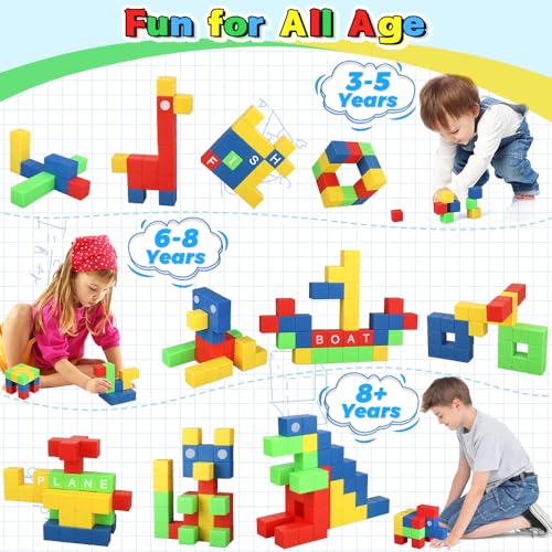 1 Inch Large Magnet Cube for Kids Toddler, Magnetic Blocks Gifts for Boys Girls , Letter Alphabet Sensory STEM Toy Science Kit, Number Construction 3D Puzzle Learning Toy Classroom Must Have 32 Pack