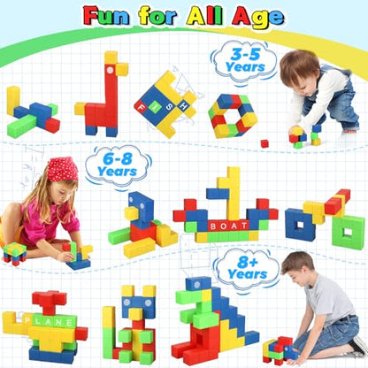 1 Inch Large Magnet Cube for Kids Toddler, Magnetic Blocks Gifts for Boys Girls , Letter Alphabet Sensory STEM Toy Science Kit, Number Construction 3D Puzzle Learning Toy Classroom Must Have 32 Pack