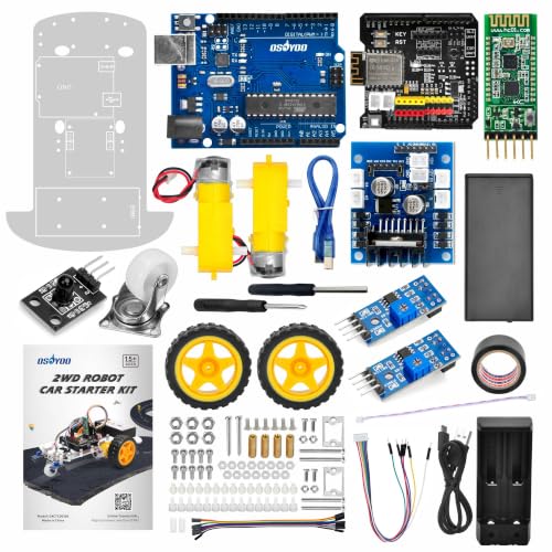 OSOYOO 2WD Robot Car Starter Kit for Arduino – Smart Educational Robotics Kit for Beginners and Adults | Build, Code & Control via WiFi, Bluetooth, IR | Learn Programming & Electronics