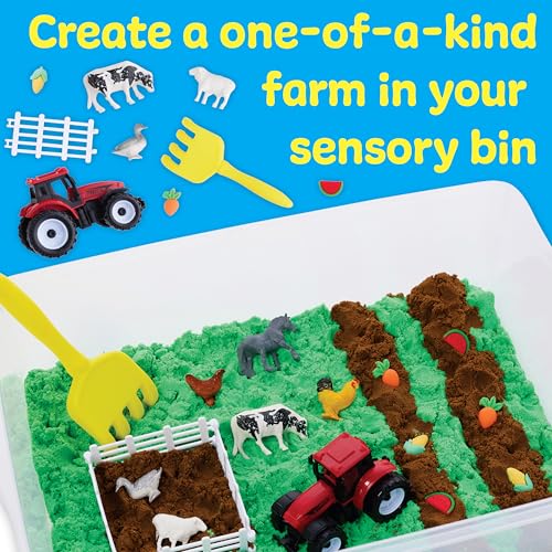 Creativity for Kids Sensory Bin: Farm | Calming, Screen-Free Play with Sand, Animals & Tools | Summer Activities for Toddlers | Back to School Fun (Ages 3+) - style: Farm