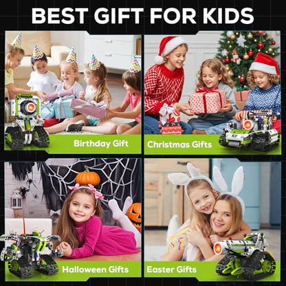 Robot Building Kit with APP/Remote Control STEM Gifts for Boys Age 6-16,Technic Coding Robotic Toys for Kids Birthday, Buildable 5in1 Models with 337+ Pieces - style: K96158
