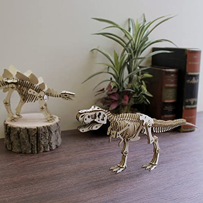 Tyrannosaurus Wooden Dinosaur 3D Puzzle - Fun DIY Wood Craft Kits - Ideal Gift for Birthdays and Party Favors - style: T-Rex