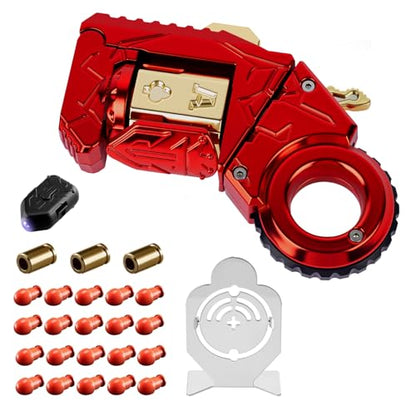 Metal Fidget Toys Gun for Adults - Alloy Fidget Gun Cool Fidget Spinner Gun Slider Dual Form Transformable Stress Relief EDC Desk Toy (Red) - color: Red