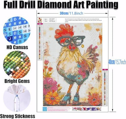 Ekuxom Chicken Diamond Art Kits for Adults-Diamond Painting - color: Chicken-1