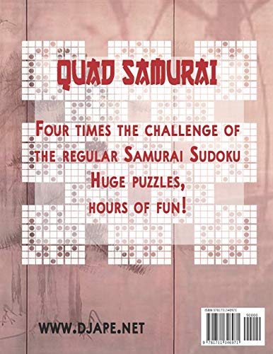 Super Sudoku Quad Samurai Puzzles: 75 Overlapping Sudoku Puzzles, 13 Sudoku Grids in Each Puzzle (Super Samurai Grid Architecture: The Multi-Overlap Collection)