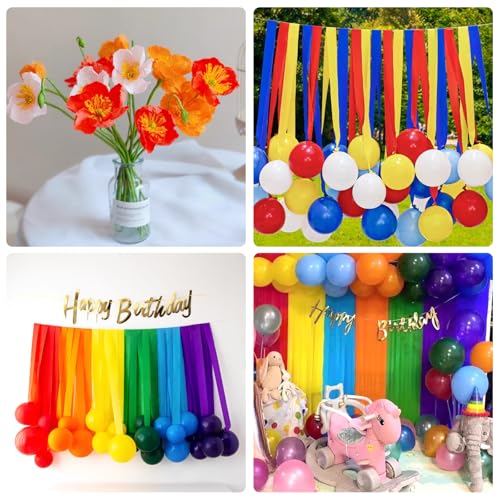Crepe Paper Streamers 8 Rolls, 10 x 98Inch 8 Memphis Colors - color: Memphis