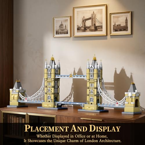 Reobrix Tower Bridge Building Set 55018, 9782 PCS London Landmark Architecture Model Kit for Adults, Challenging Collectible Building Blocks for Home Office Decor, Gifts for Teens 14+