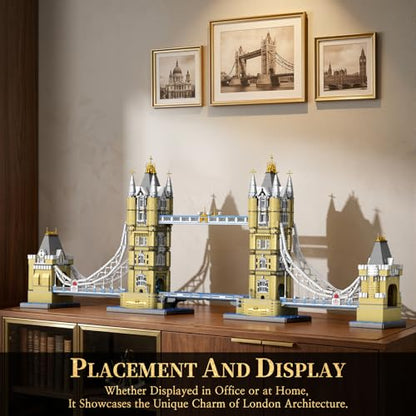 Reobrix Tower Bridge Building Set 55018, 9782 PCS London Landmark Architecture Model Kit for Adults, Challenging Collectible Building Blocks for Home Office Decor, Gifts for Teens 14+