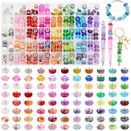 240 Pcs Large Hole Beads for Bracelets, Spacer Bead for Jewelry Making - color: 1.8 Colors