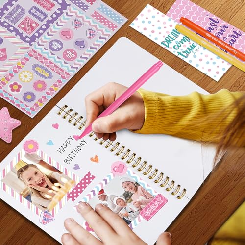 Nollh DlY Journal Kit for Girls Scrapbook Gifts for 8-12 Year Old Girl