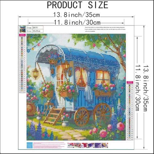 Diamond Art Kits for Adults,Round Drill Diamond Painting Kits 14 x 14 Inch - color: SH191