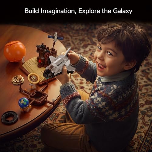 Solar System Building Blocks Toy, Mechanical Planet Earth and Moon in Orbit Model Kit, STEM Space Astronomy Science Construction Set, Educational Birthday Gift for Kids Ages 8-12+ Boys Girls 672Pcs