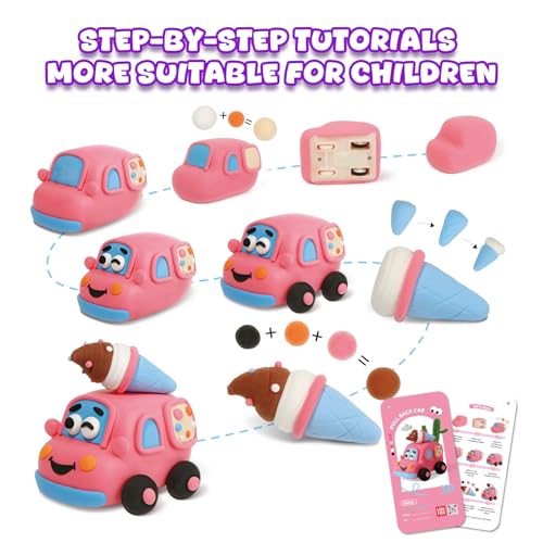 Air Dry Clay Kit for Kids - 3 Boxes Pull Back Car Making - color: Fun Adventure Park