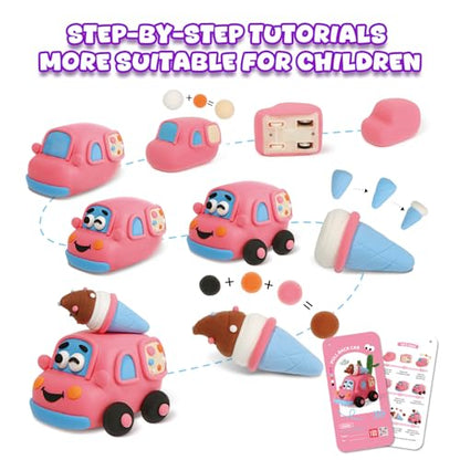 Air Dry Clay Kit for Kids - 3 Boxes Pull Back Car Making - color: Fun Adventure Park