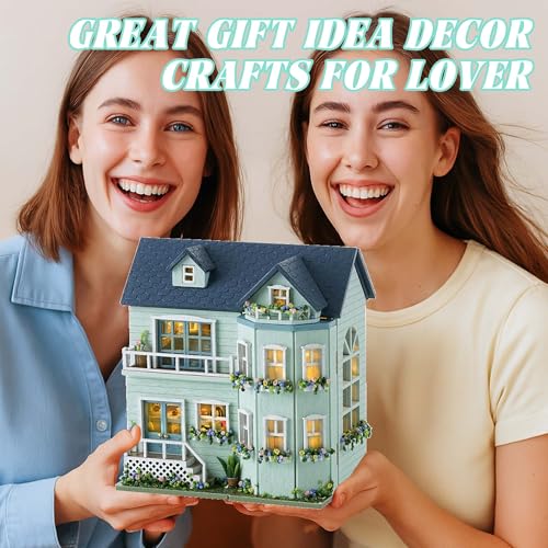 Kisoy Romantic and Cute Dollhouse Miniature DIY House Kit Creative Room Perfect DIY Gift for Friends, Lovers and Families (Warm House) - color: Warm House