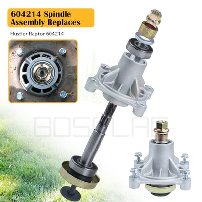 2 Pack 604214 Spindle with 603987 Pulley Belt for Hustler 42" Decks - size: 2x604214B