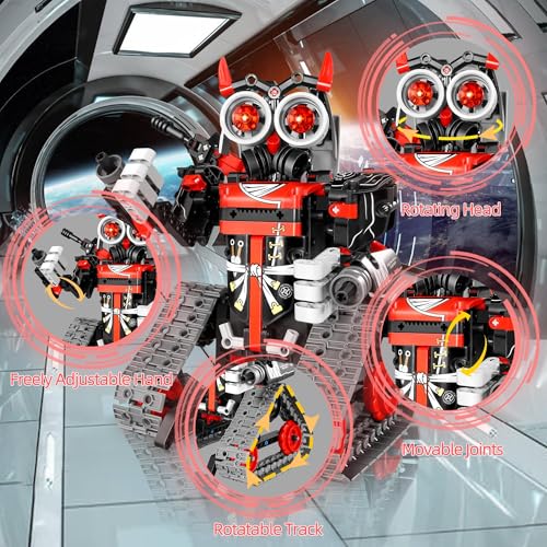 STEM Robot Building Kit for Boys 6-12, APP & Remote Control RC Toy for Kids Science LearningDIY Educational Gift Set for Age 6 7 8 9 10 11 12+ Boys & Girls - color: Red